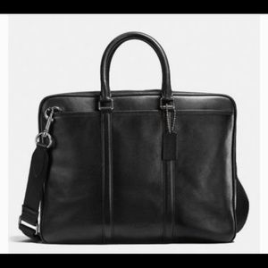 NEW Leather Coach Metropolitan Slim Briefcase